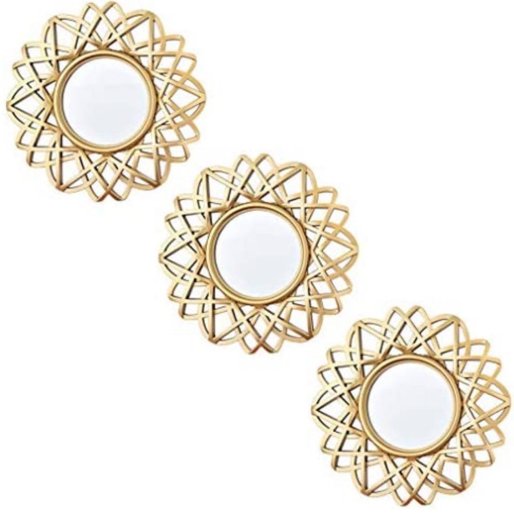 Small Gold Mirrors Set of 3